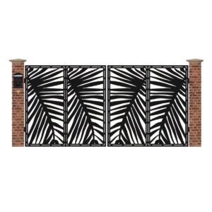 Poarta acces auto mare din tabla debitata cu plasma PALM 3884x1940 mm