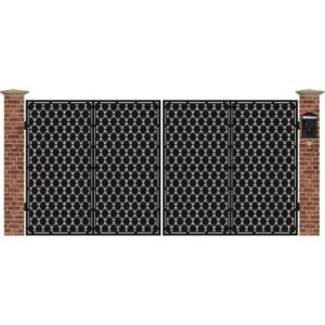 Poarta acces auto mare din tabla decupata cu plasma IRIS 3884x1940 mm